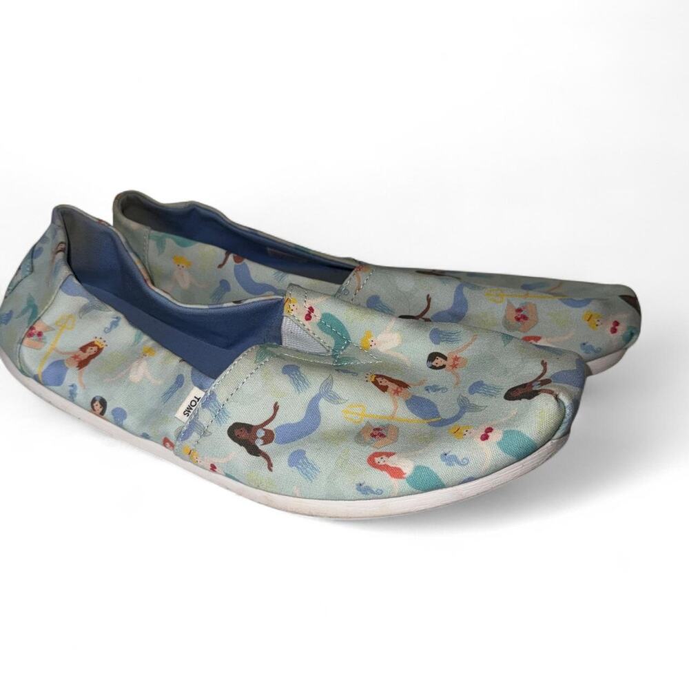 TOMS Multicolored Mermaid Print Canvas Shoes Women’s Size 10 Mermaidcore Flats